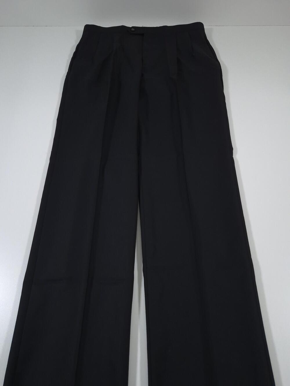 Sansabelt Revere Dress Pants Mens 36x36 Black Wool Pleated Straight USA NWT